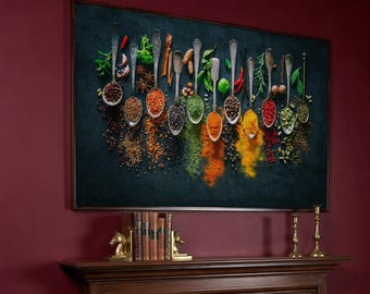 Spices Kitchen Canvas Art – Modern Giclee Wall Decor, Ready to Hang