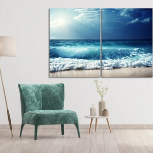 Ocean Beach Canvas Prints Sea Landscape Nautical Photo Coastal Canvas ...