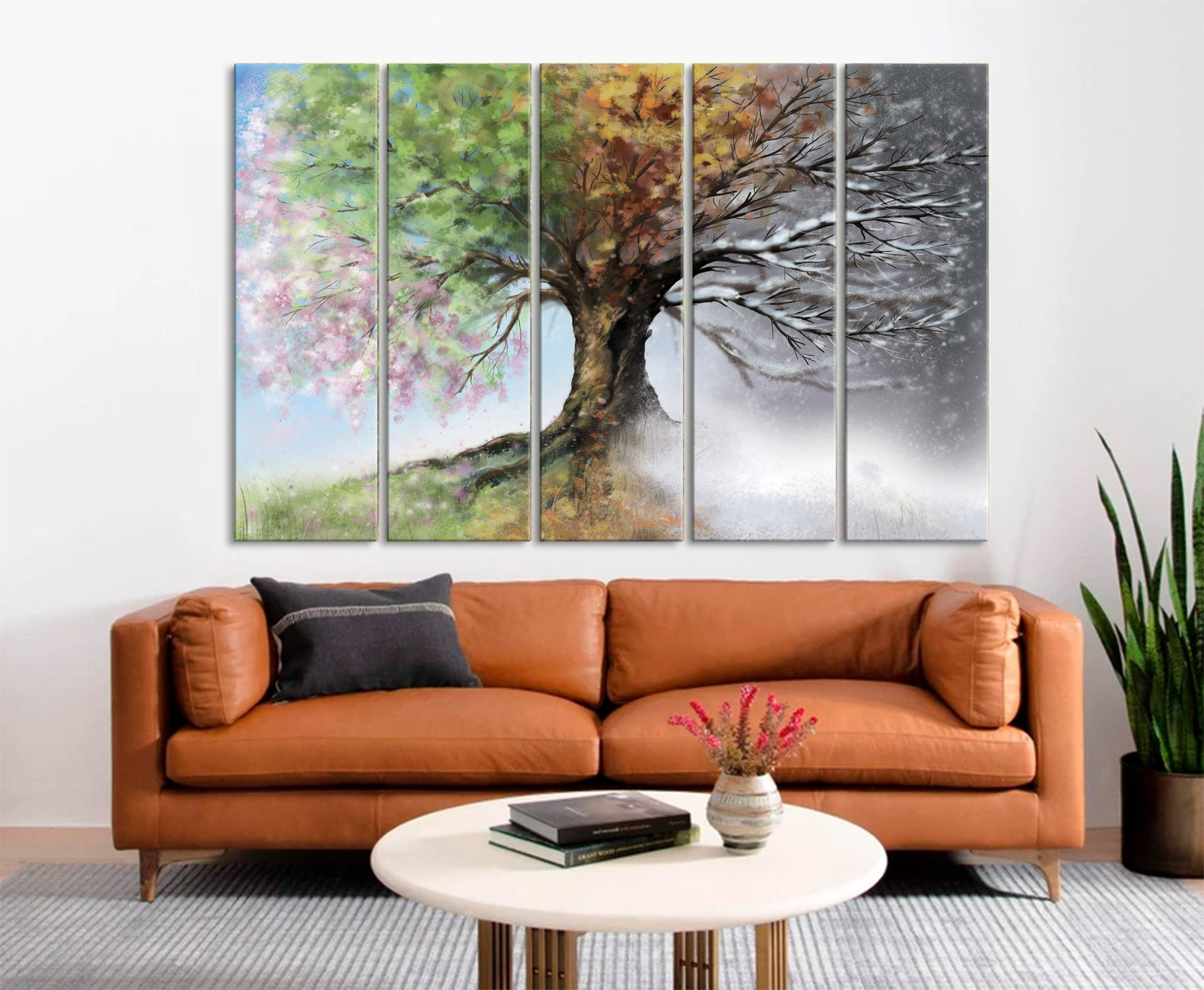 Tree Four Seasons Canvas Prints 4 Seasons Abstract Colorful Wall Art ...