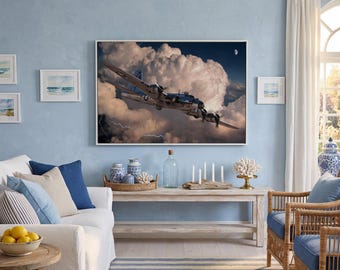 Military Boeing B-17 Flying Fortress Aviation Decor  Wall Art On Canvas