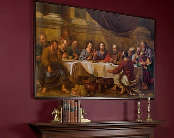 Last Supper Canvas Wall Art: Jesus and Disciples Set (Ready to Hang)