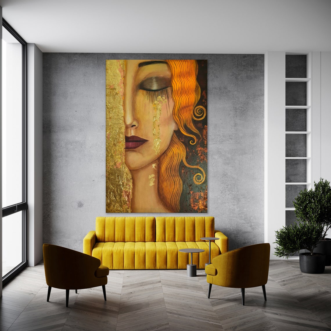 Gustav Klimt Woman Gold Tears Canvas Print, Ready to Hang - Etsy
