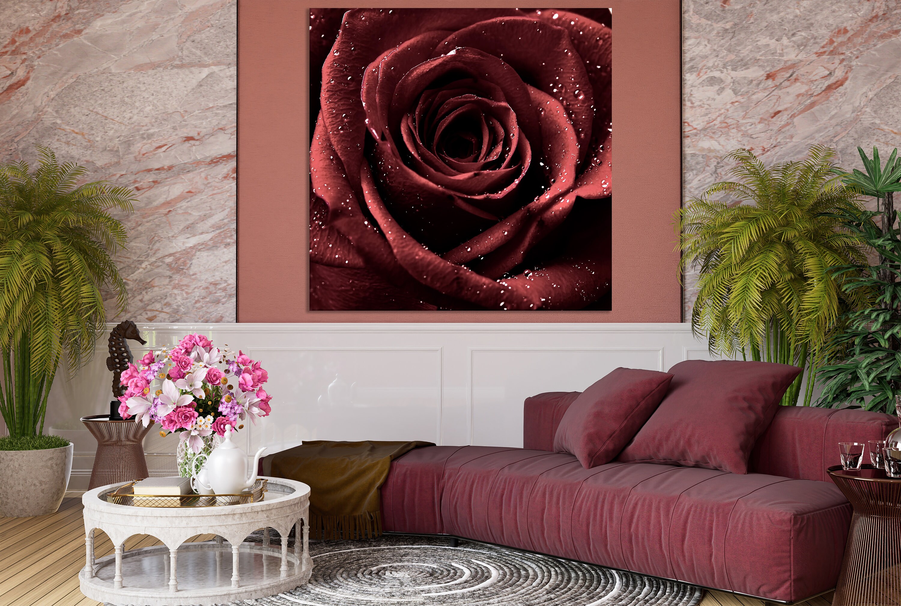 Rose Canvas Print Red Rose Poster Print Flower Poster Red Rose Print ...