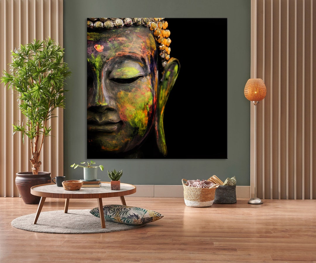Colorful Buddha Canvas Print, Zen Wall Decor - Etsy