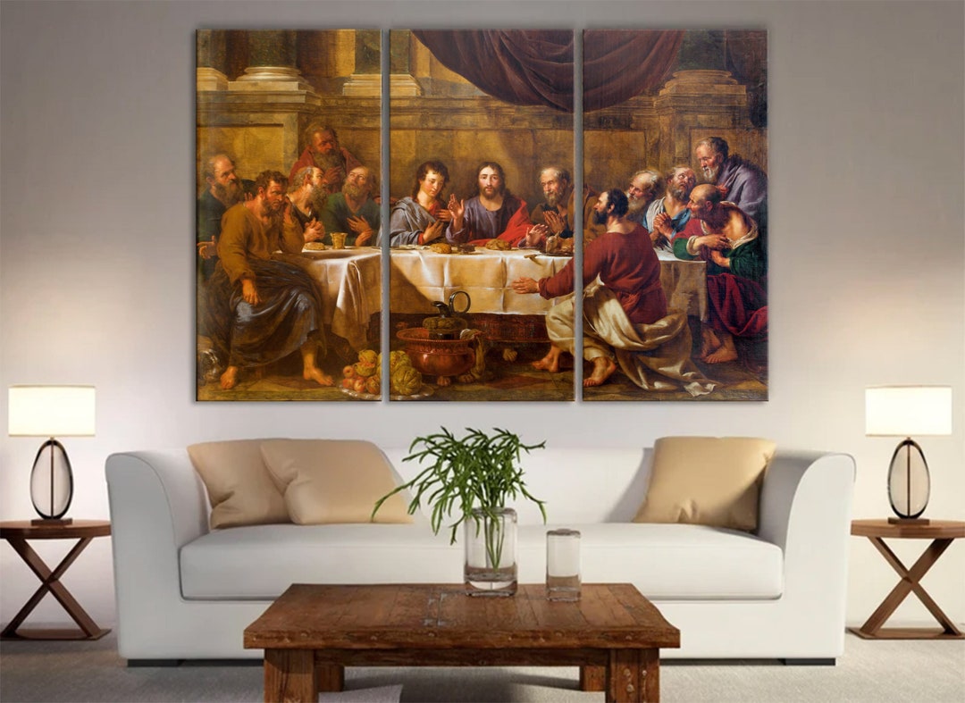 Last Supper Canvas Last Supper Wall Art Last Supper Canvas Set Etsy