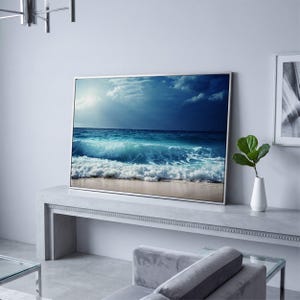 Ocean Wave Canvas Print: Nautical Sea Landscape Wall Art (Ready to Hang) Silver Frame