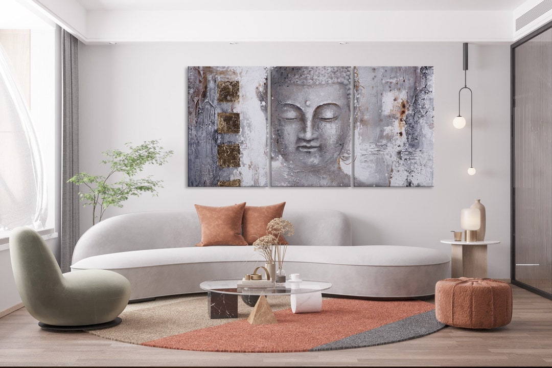 Buddha Wall Art Buddha Canvas Zen Reached Print Abstract Etsy