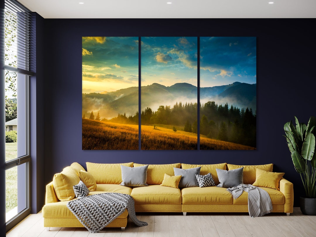 Mountain Landscape Canvas Extra Large Wall Art Smoky Mountain Nature