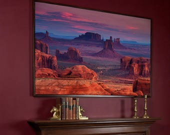 Monument Valley  print Hunts Mesa navajo tribal majesty place near Monument Valley  Arizona  Canvas ready to hang