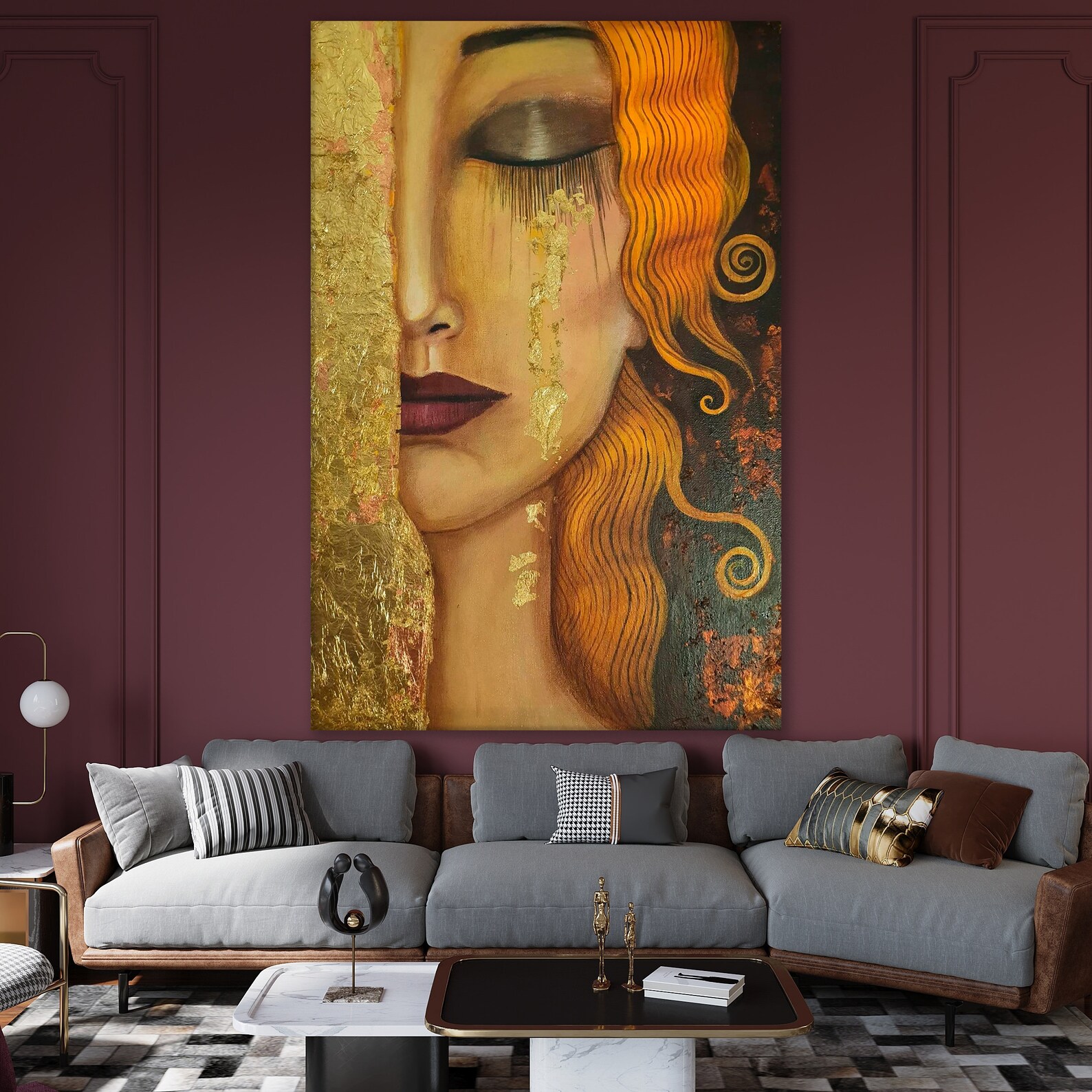 Gustav Klimt Woman Gold Tears Canvas Print, Ready to Hang - Etsy