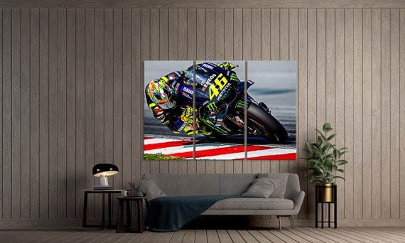 Valentino ROSSI Moto GP fine art limited edition painting Man gift canvas art, Moto GP Racing Wall Art,Man Cave Decoration ready to hang