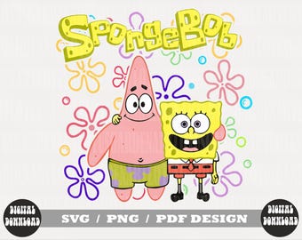 Sungerbob Svg, character Svg, Png, Pdf, Digital Download
