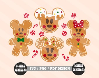 Christmas Gingerbread Svg, Mickey Gingerbread SVG, Christmas Svg, Christmas 2022 Holiday decor SVG, Mouse head gingerbread svg