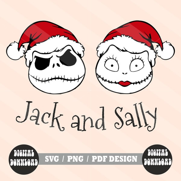 Jack And Sally christmas svg, Christmas Svg, 2023 Christmas Svg. Jack Svg, Sally Svg, Instant Download