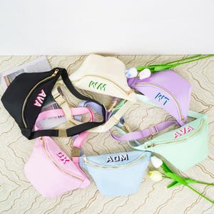 Personalized Fanny Pack, Custom Belt Bag, Bachelorette Party Fanny Packs, Pink Crossbody Bag for Women, Gifts for Brides Bridesmaids
