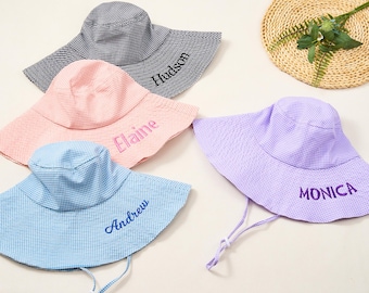 Personalized Embroidered Bucket Hat: UPF50+ Nylon Sun Hat