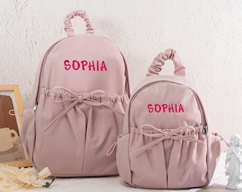 Mochila personalizada para niños pequeños con lazo: mochila escolar para niñas, regalo para niños