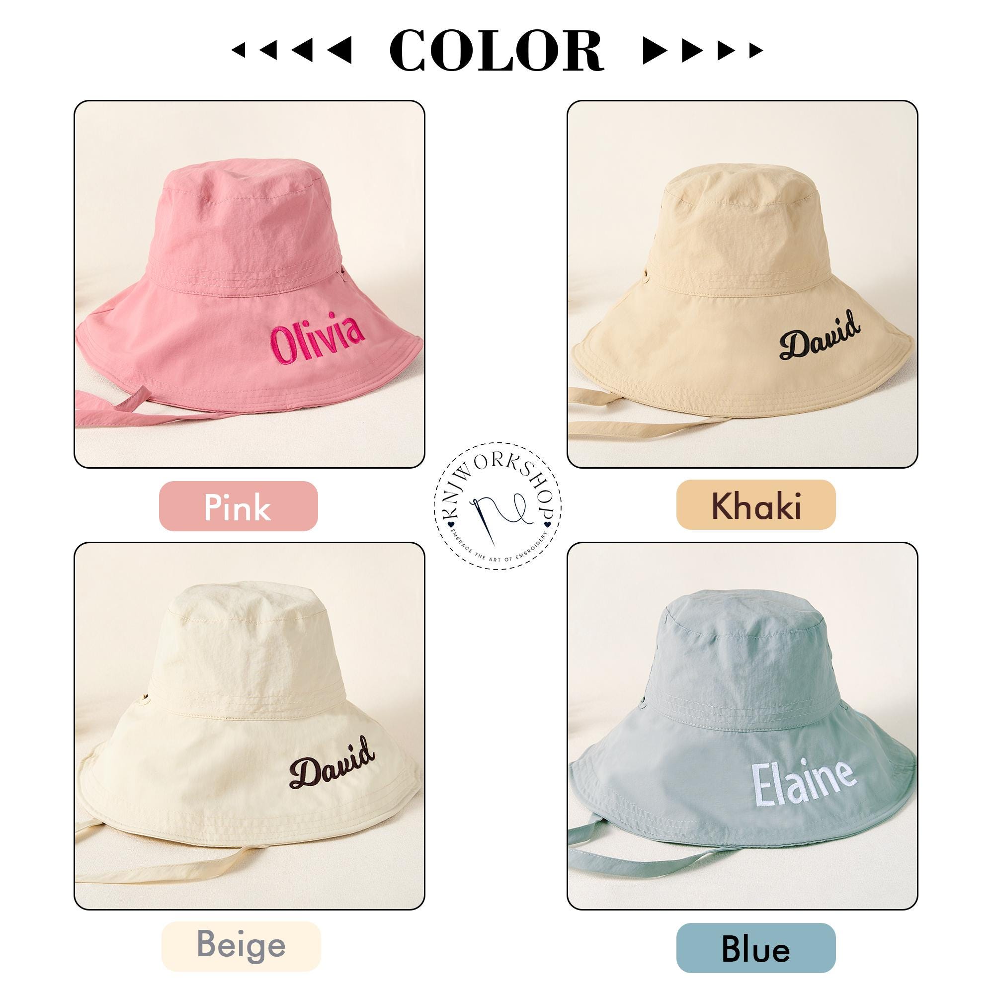 Embroidered Personalized Bucket Hat: Nylon Sun Hat With  display picture 1
