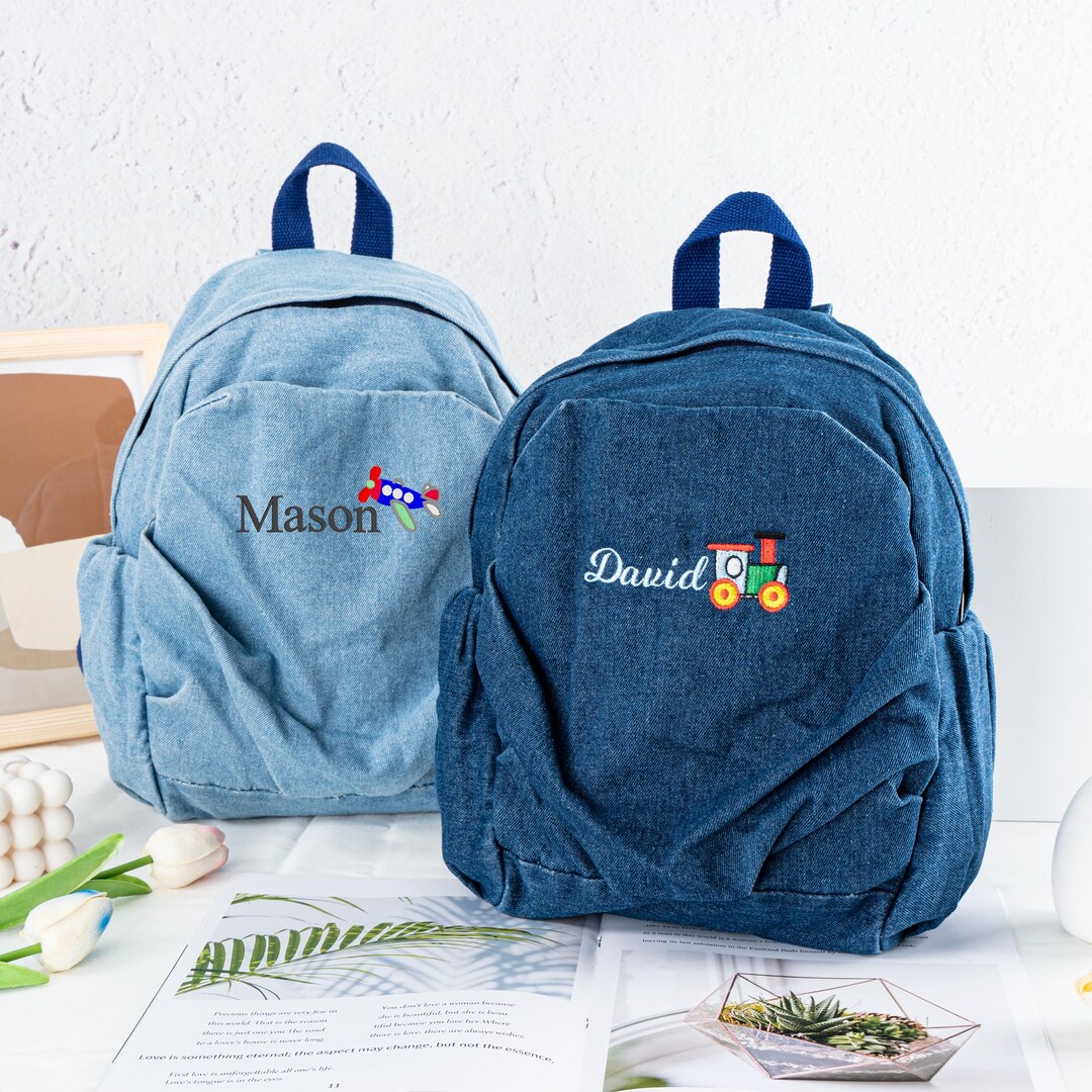 Personalized Denim Toddler Backpack: Back to School Gift - Etsy
