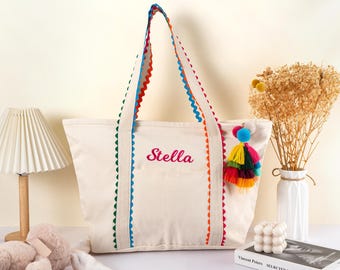 Bolsa de lona: Regalo personalizado para damas de honor, bolso de mano personalizado para mujer, ideal para bodas en la playa
