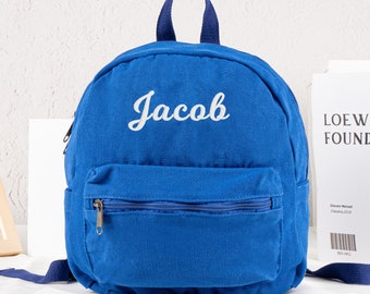 Embroidered Canvas Toddler Backpack: Personalized Baby Diaper Bag