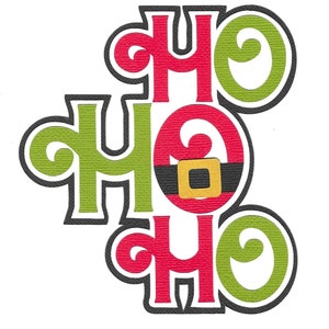 Premade Scrapbook-Paper Piecing-ScraStampin-For Layouts-Christmas-Holidays-Title-Vertical-Ho Ho Ho