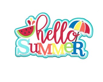 Premade Scrapbook-Paper Piecing-ScraStampin-For Layout-Summer-Hello Summer