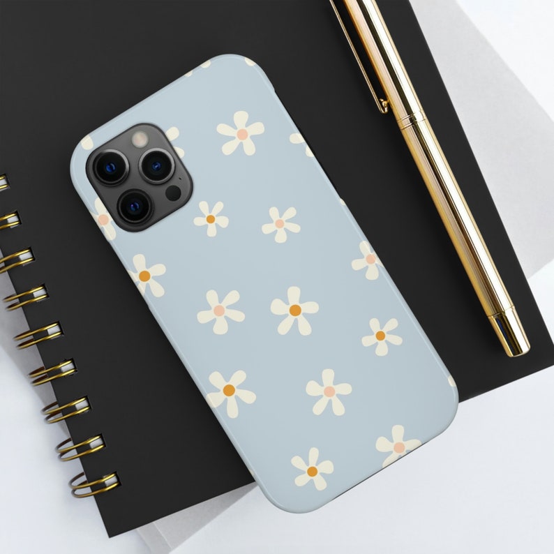 Estuche para teléfono con flores / Estuche para teléfono en colores pastel / Estuches para teléfono resistentes / iPhone 11, iPhone 12, iPhone 13, iPhone Xr, iPhone Xs, iPhone Xs Max imagen 4