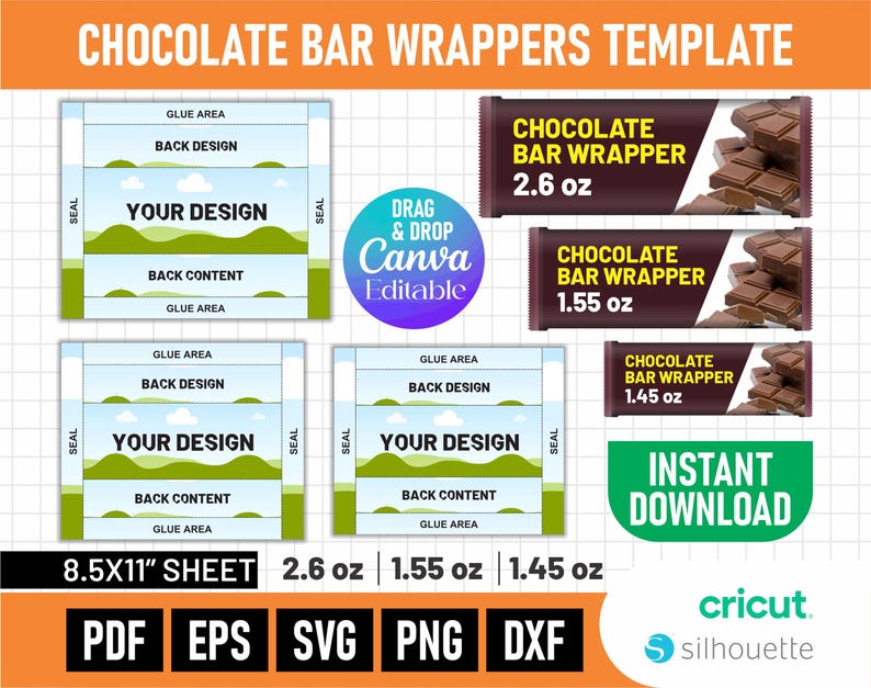 Editable Chocolate Bar Wrapper Template: Canva DIY Party Favors ...