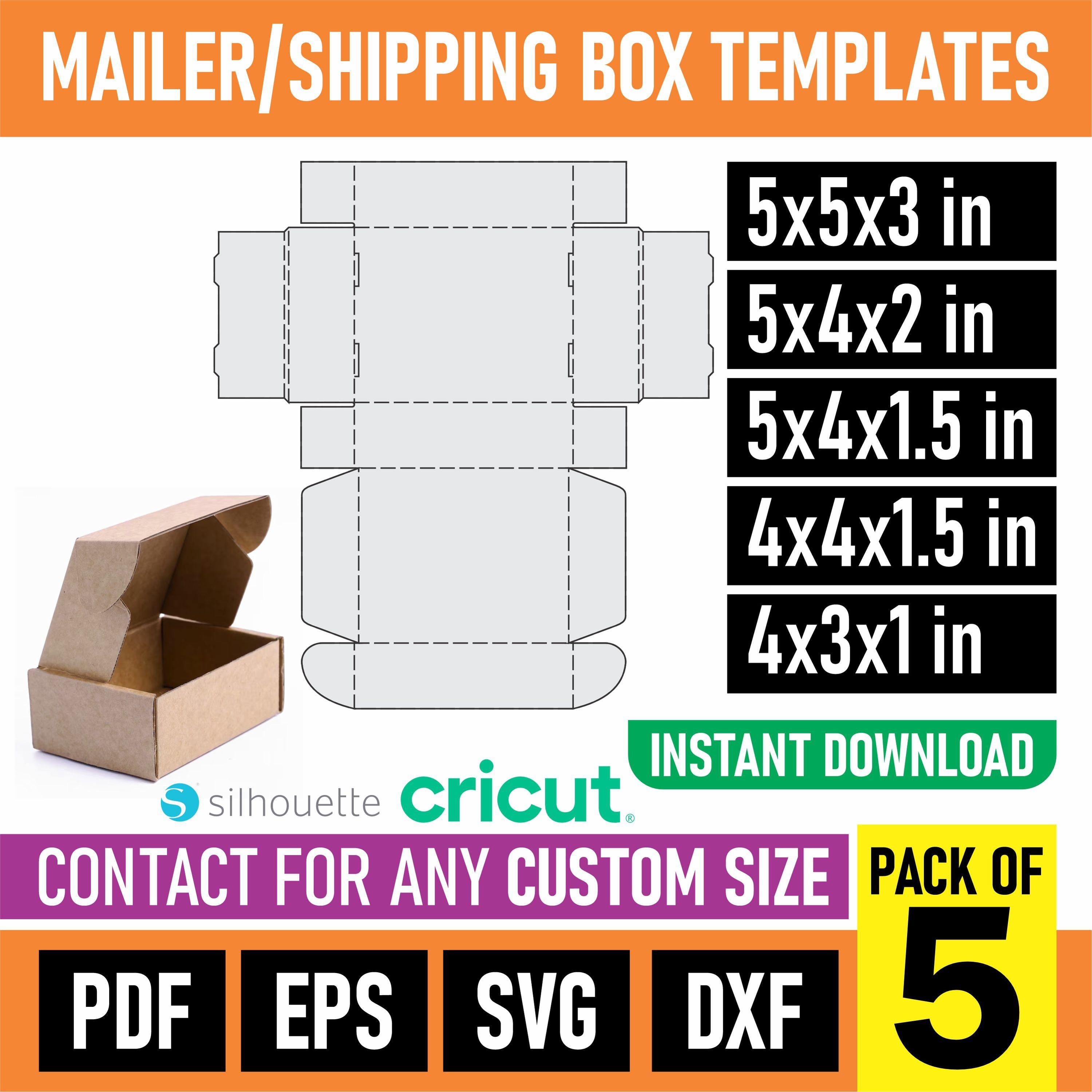 Rectangle Mailer Box Template | Party Favor & Shipping Box SVG DXF PDF | Cricut and Silhouette Cut File