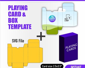 Custom Playing Cards Canva Template | Wedding Favor Box SVG (Digital Download)