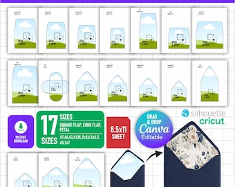 17 edytowalnych szablonów na koperty Canva: papeteria ślubna DIY (do pobrania w wersji cyfrowej)