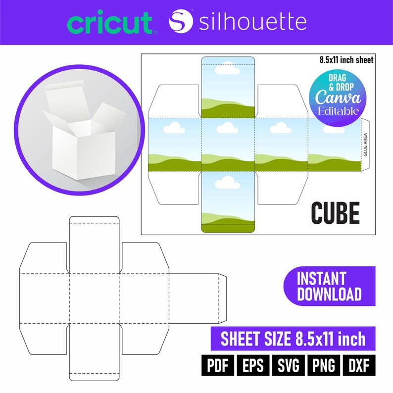 Rectangle & Cube Box SVG Bundle | Mailer and Gift Box Templates | Party ...