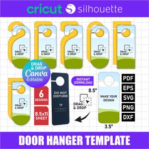 Door Hanger Canva Template, Editable Door Knob Hanger, Printable Door Sign Template, Sublimation Door Hanger, Privacy Sign, Room Service Tag