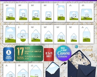 Szablon Canva na kopertę: 17 rozmiarów, projekt papeterii DIY (do pobrania w wersji cyfrowej)