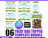 Editable Treat Bag Toppers Template Bundle: Canva, SVG, PDF (Digital Download)