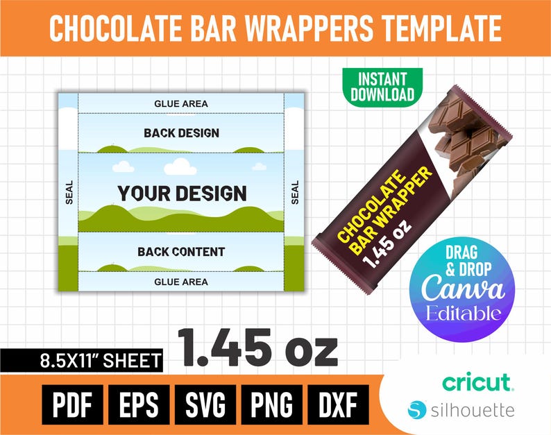 Editable Chocolate Bar Wrapper Template: Canva DIY Party Favors ...