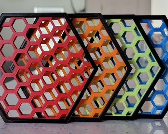 Honeycomb Coaster Set STL Files for 3D Printing