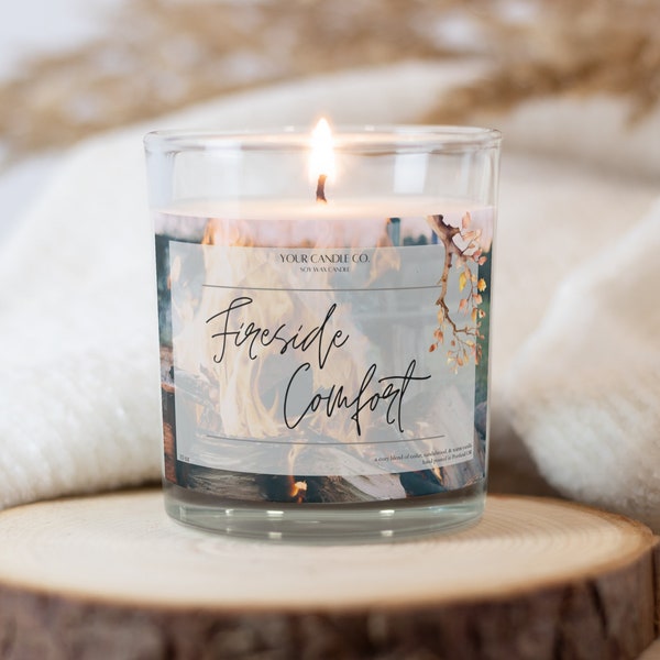 DIY Candle Label Template | Christmas Candle Sticker Design | Winter Candle Jar Label | Holiday Candle Sticker Template | Canva Template