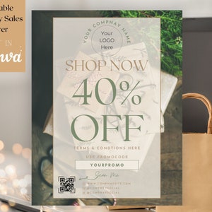 Holiday Sale Flyer Template | Small Business Template | Christmas Flyer Template | Christmas Newsletter | Black Friday Sale Template