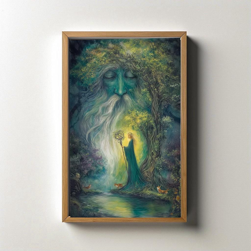 Enchanted Forest Tree Spirit Poster | Satin & Archival Matte Prints - Etsy