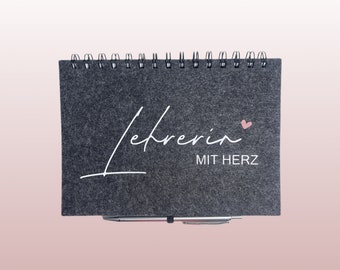 Notizblock aus Filz /Lehrerin / Geschenk / Geburtstag