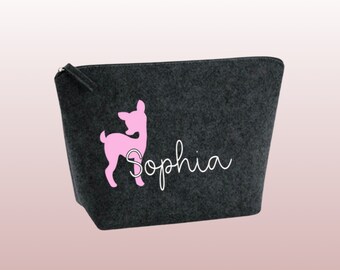 Personalized cosmetic bag / toiletry bag - deer / gift / birthday