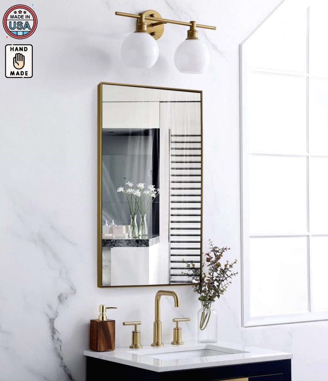 Floating Bathroom Mirror, Decorative Mirror, Vanity Mirror, Luxury