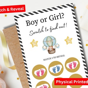 Boy Or Girl Gender Reveal Scratch Card, Scratch Off Card For Gender Reveal, Baby Gender Announcement Baby Shower Gender Surprise Baby reveal