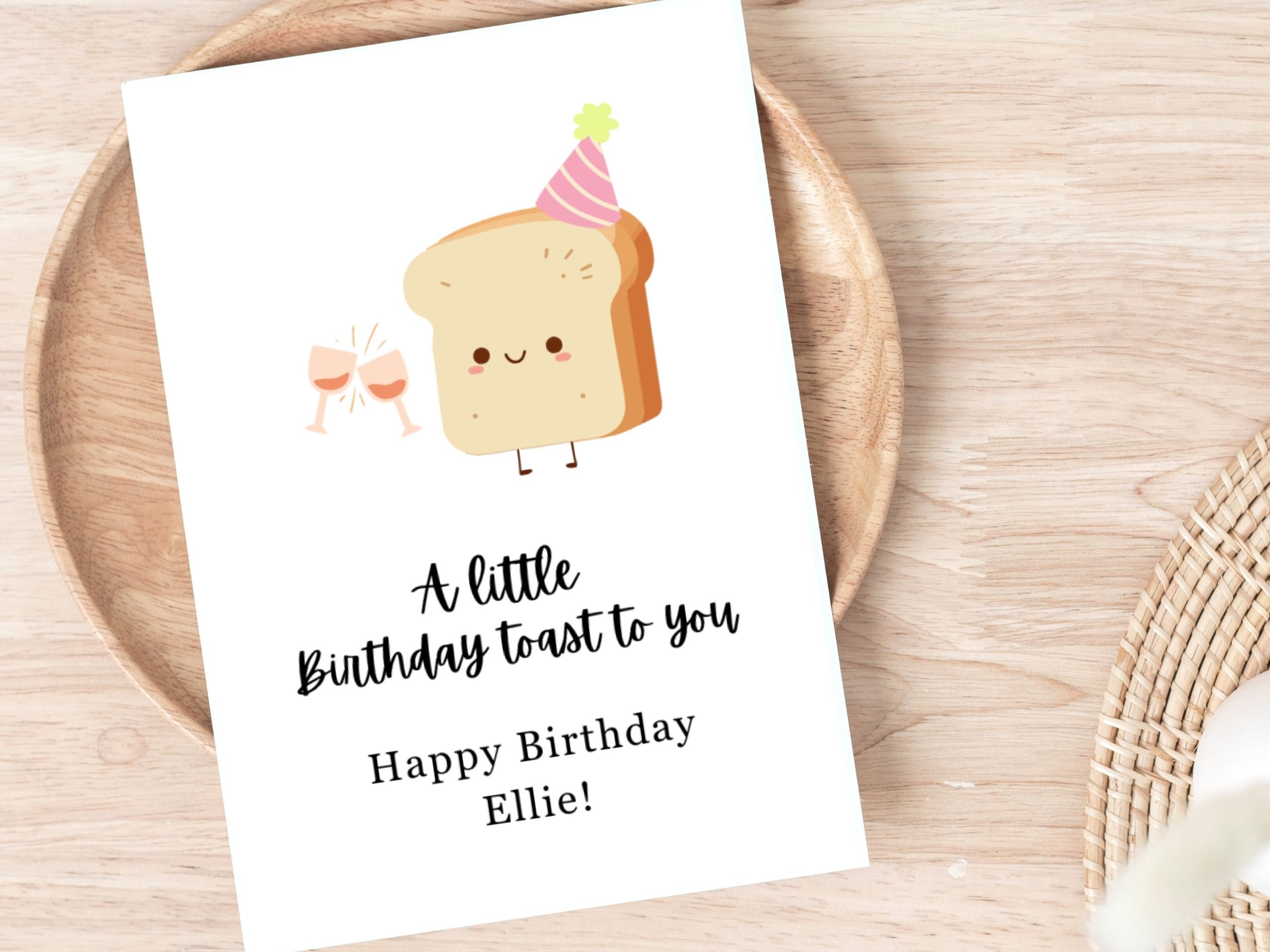 Birthday Toast, Cure Birthday Card, Card for Him, Card for Her 