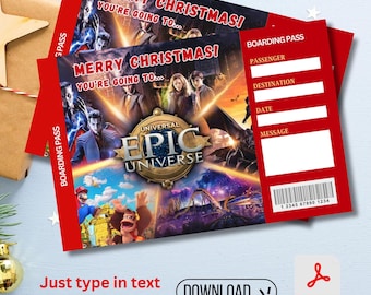 POBIERZ Bilet świąteczny Epic Universal Studios do pobrania Niespodzianka Cyfrowa karta pokładowa