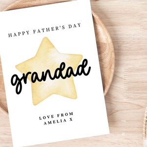 1ère carte de fête des pères comme mon grand-père, grand-père première carte de fête des pères, carte de fête des pères de ma petite-fille, étoile d'or ma première carte de grand-père,