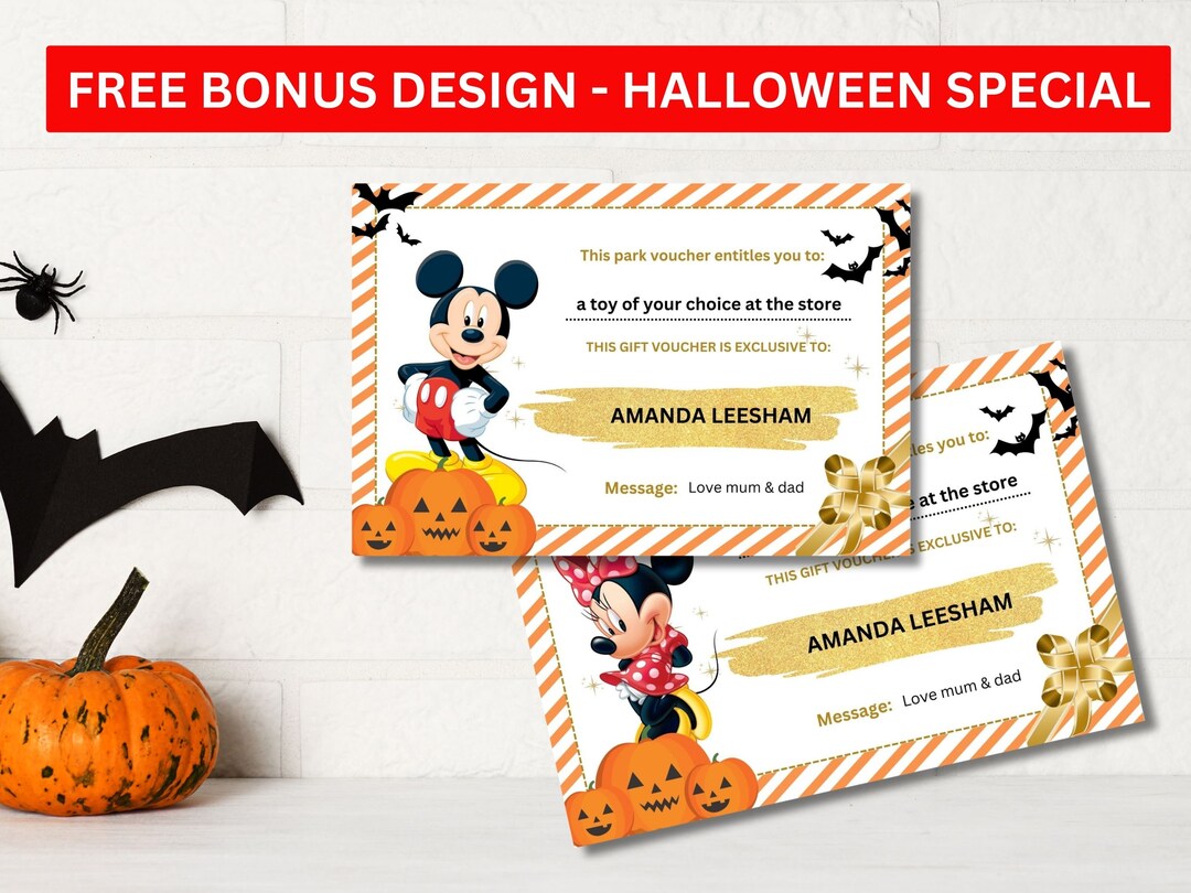Disneyland Ticket Printable Surprise Spend Gift Coupons Vouchers Disney ...