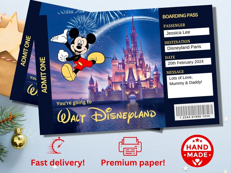 disneyland disneyworld reveal coupon tickets surprise kids with mickey mouse disney parks
